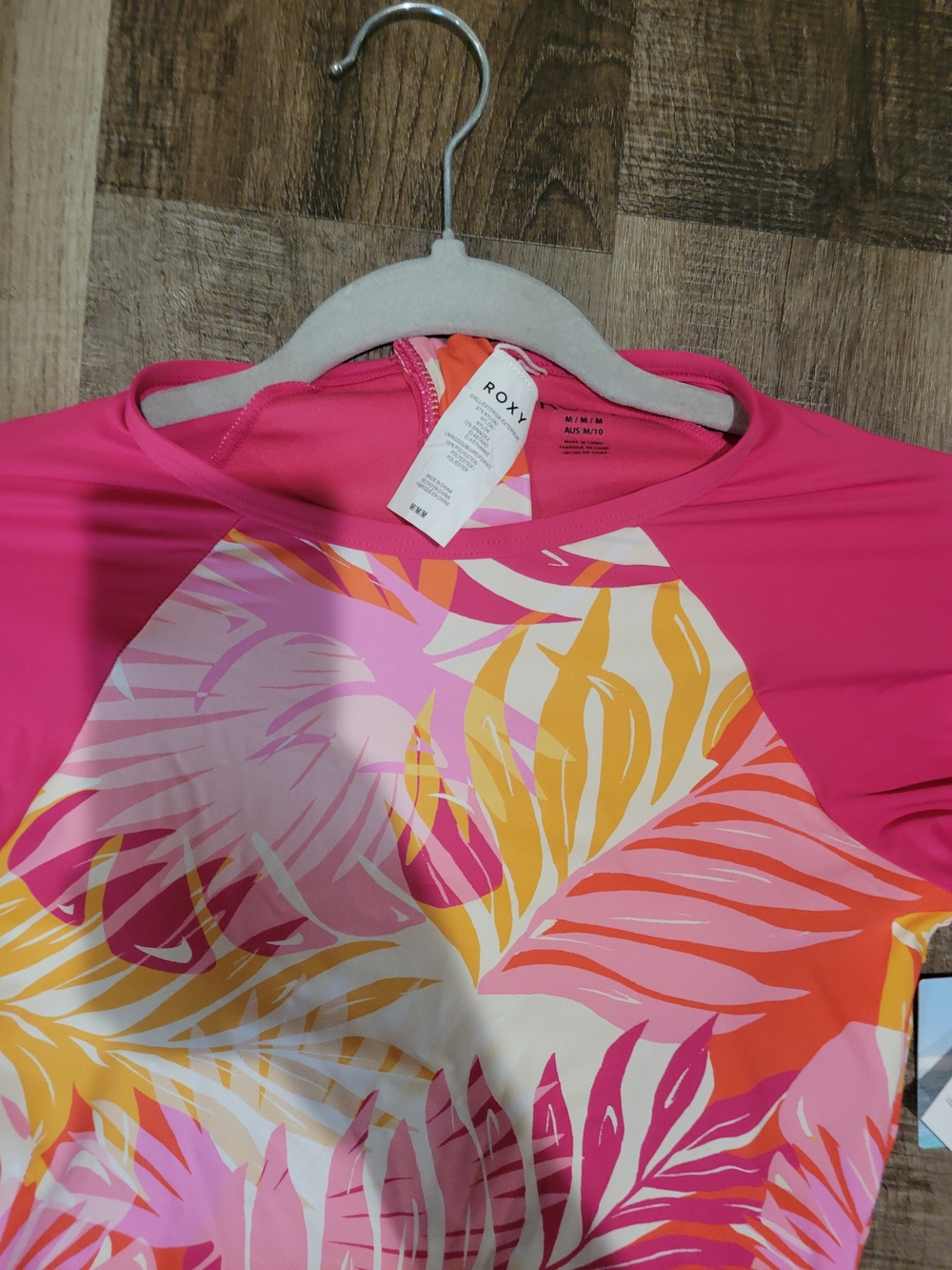 Roxy Women’s Long Sleeve One-Piece Swimsuit in Pink, Yellow, White - Picture 6 of 8